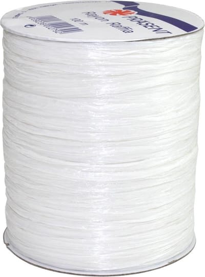 RAYON RAFFIA WHITE WIT 100-m-Spule / ballon bolduc / afbreekbaar
