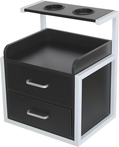 Wandkast - Hangkast - Muurkast - Opbergmeubel - Voor kapsalon - Opbergkast met wandmontage -Zilver/Zwart