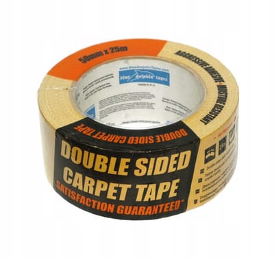 Merkloos Sterke Dubbelzijdige Stoffen Tape voor Vloerbedekking & Trap - 50mm x 5m