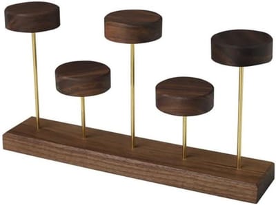 Sieradenstandaard - Opbergrek - Sieraden Presenteren - Walnotenhouten Nerf - Breed Ontwerp - Houtkleur