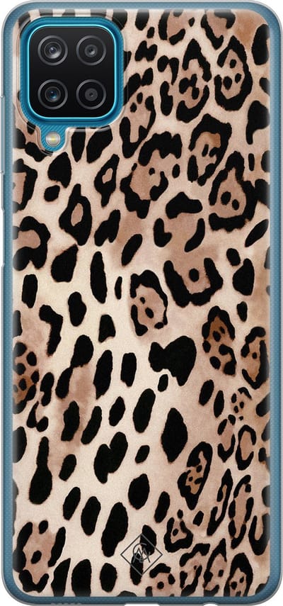 Casimoda® hoesje - Geschikt voor Samsung A12 - Luipaard print bruin - Backcover - Siliconen/TPU - Bruin/beige
