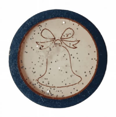 Naaldenhouder - NEEDLEMINDER HOUT - KERSTKLOK - met glitter naaldmagneet