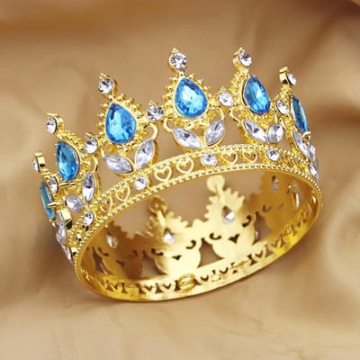 Super Leuke Kleine Tiara's en Kronen voor Meisjes Feest Prom Taart Kroon Diadeem 8cm Diameter Kleine Tiara Sieraden Bruid Bruiloft beige
