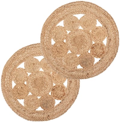 Atmosphera Placemats Jute – Set van 8 – Ø 38 cm – Beige – Scandinavisch Design – Onderleggers Eettafel