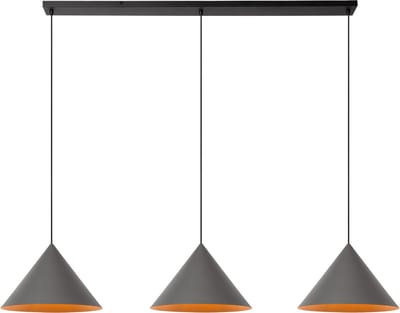 Lucide SPITZE - Hanglamp - 3xE27 - Grijs | Vibes
