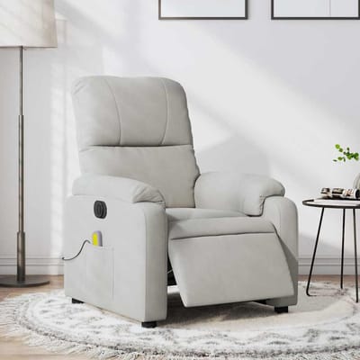 vidaXL - Massagestoel - elektrisch - verstelbaar - microvezelstof - lichtgrijs