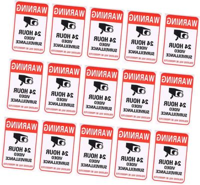Waarschuwingsstickers Camera - Bewakingsbord Sticker - Veiligheid Verhogend - Zelfklevend Duurzaam Materiaal - 15.7 x 10.3 cm - Diverse Kleuren