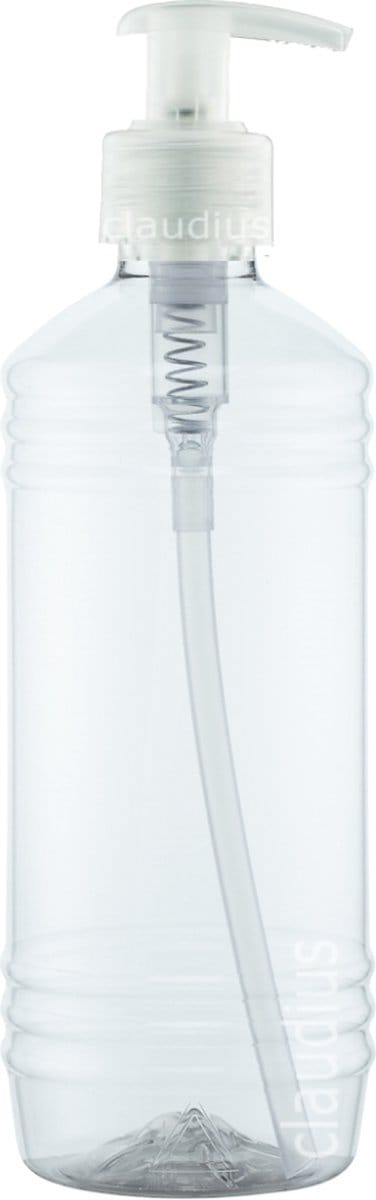 Lege Plastic Fles 500 ml PET transparant - met transparante pomp - set van 10 stuks - navulbaar - leeg