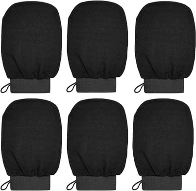 6 Stuks Exfoliërende Handschoenen voor Lichaam, Dubbelzijdige Scrubhandschoenen voor Dode Huidverwijdering en Diepe Lichaamspeeling voor Mannen en Vrouwen