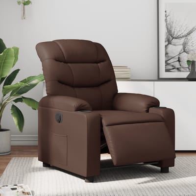 vidaXL - Fauteuil - verstelbaar - elektrisch - kunstleer - bruin