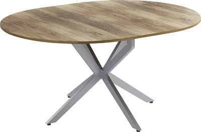 Vicco Eettafel Loyd, Eiken rustiek/Grijs, 120 x 76.5 cm Uitschuifbaar