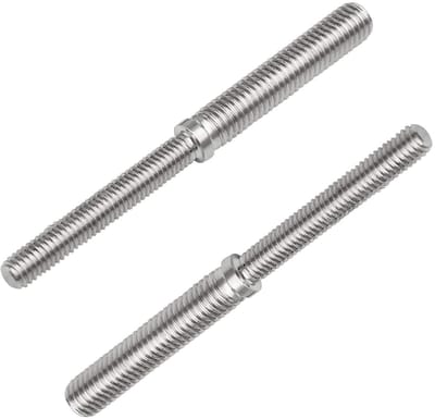 Dailygoods - 2 stuks schroefbouten dubbel uiteinde - M6 tot M8 - 304 roestvrij staal - zilver - schroefdraadadapter - 80 mm - geschikt voor structurel...