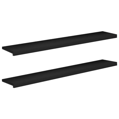 vidaXL - Raamprofielen - 2 - st - Zwart - 140 - x - 25 - x - 2 - cm - Massief - beukenhout