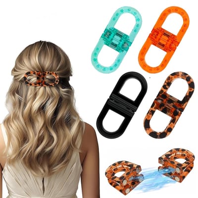 Haarclips - set van 4 -Haarclips Magnetic 4-in-1 Set - Antislip Haarklemmen - 2-in-1 Naadloos Ontwerp - Voor Dik en Fijn Haar - Sterke Grip - Dagelijks Gebruik - Accessoire voor Vrouwen