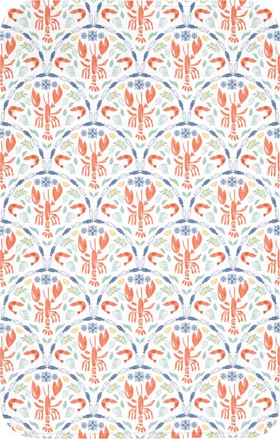 WC mat 50x80 cm - Antislip - Kreeft - Patroon - Blauw - Toiletmat - Vloermat - Douchemat - Toilet tapijt - Toiletmatten