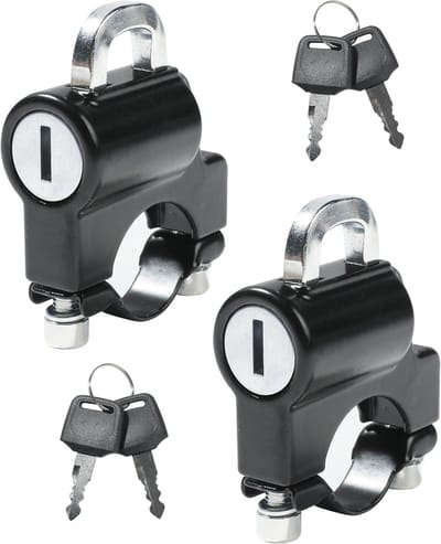 Motorhelmslot Set - Stuurslot Motor - Helm Beveiligen - Aluminium Legering - 22-28 mm - Zwart