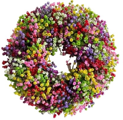 40 cm All-Year Door Wreath - Dried Flowers Decoration for Home, Bedroom, Wall, Party, and Festival
