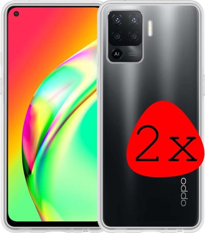 Hoesje 2 Stuks - Geschikt voor OPPO A94 - Sterk & Shockproof - Case Siliconen - Back Cover - Telefoon Hoes - Transparant