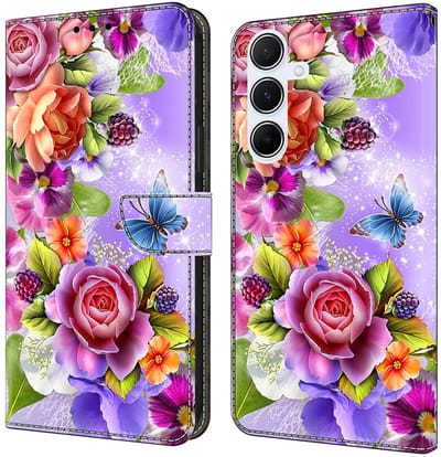Telestore - bloemen - agenda book case hoesje - Telefoonhoesje geschikt voor Samsung Galaxy A17 5G / A26 5G