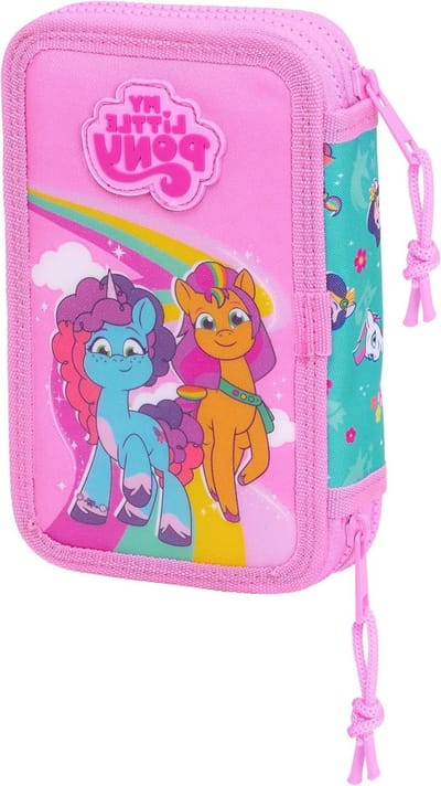Kindertui - Kleuren etui - Schoolbenodigdheden organiseren - 28 Delig - 19.5 cm - Roze turquoise
