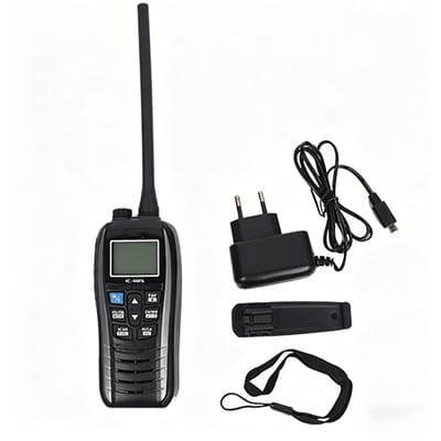 IC-M25 Marine VHF Handheld Radio IPX7 Waterdichte Drijvende Zender-Ontvanger Lange Stand-by Tweekanaals Radio voor Boten, Vissen, Zeilen en Watervaartuigen