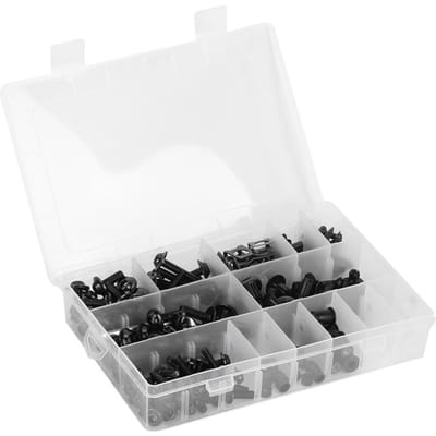 223 stuks Motorfiets Kuipbouten Set Windscherm Schroeven Moeren Motorfiets Carrosserie Hardware Zwart zwart