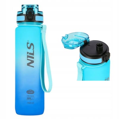 Nils Camp Tritan Bidon 950ml Blauw met Fruitmandje - BPA-vrij