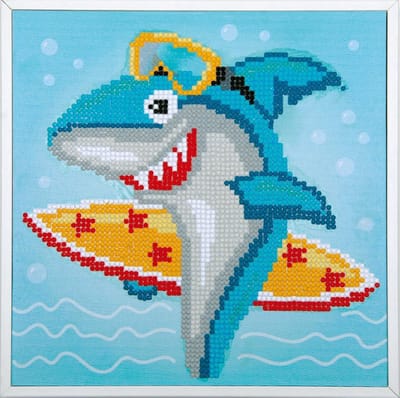 Vervaco - Diamond painting kit - Surfende haai - PN-0183266 - - Borduurpakket volwassenen - Borduurpakket kind
