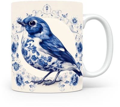 Mok Roodborstje Beker voor koffie of tas voor thee, cadeau voor dierenliefhebbers, moeder, vader, collega, vriend, vriendin, kantoor, opa, oma, hond, kerst, sinterklaas, verjaardag
