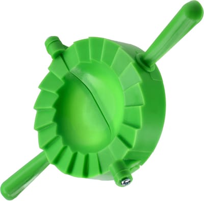 KADAX Deegzakvorm, rood/groene vorm voor deegzakken en ravioli, pierogi-maker, knoedeluitstekers, handmatige deegpers, dumplingmaker machine (groen, 1 stuks)