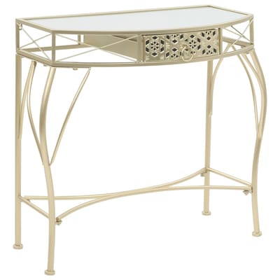 vidaXL - Bijzettafel - Franse - stijl - 82x39x76 - cm - metaal - goudkleurig
