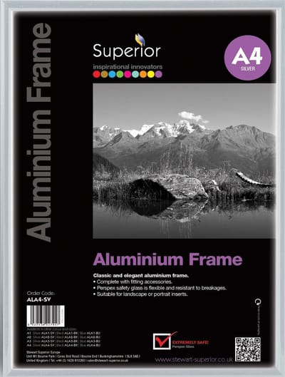 Seco fotolijst - A4 - 21 x 29.7cm - zilver geborsteld aluminium - 11mm frame