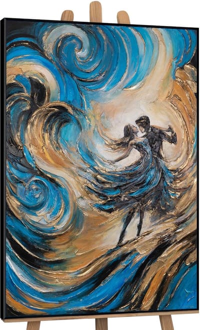Canvas schilderij handgeschilderd fairy waltz abstract – YS-Art Gallery – Luxe wanddecoratie voor woonkamer – Modern schilderij voor slaapkamer en hal