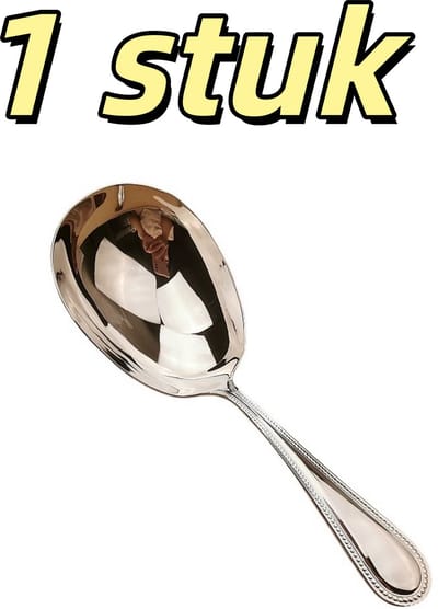 1 stuk - Roestvrijstalen lepel - Glad handvat - Roestvrij staal - Glanzende afwerking - Geschikt voor thuis- en restaurantgebruik, gemakkelijk schoon te maken - 22,8*8 cm - Zilver