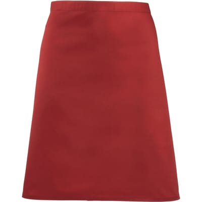 Premier Dames/Dames Mid-Length Apron (Pakket van 2) (Rood)