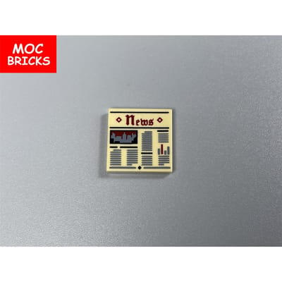 10 stuks MOC Bakstenen Bedrukte Tegels 2x2 Joker Brug Schip Krant Kaart Gemonteerd Bouwsteen Accessoires Kinderspeelgoed Cadeaus