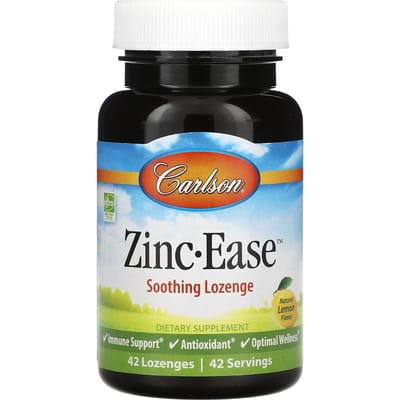 Zink Kalmerende Pastilles, Natuurlijke Citroensmaak, 42 Tabletten