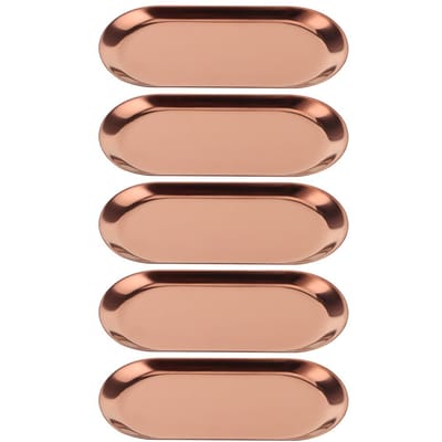5 stuks Roestvrij Staal Ovaal Vormig Handdoekbakje Cosmetica Sieraden Opbergbakje Schotelbord OrganizerRoos