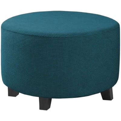 Housse de pouf en jacquard, extensible, ronde, pour rangement, pour tabouret pliant, protection de meubles XL