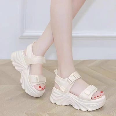 Zomer Dikke zool Verhoogde Strand Casual Sneakers, Modieus, Ademend Comfortabele Damessandalen 35