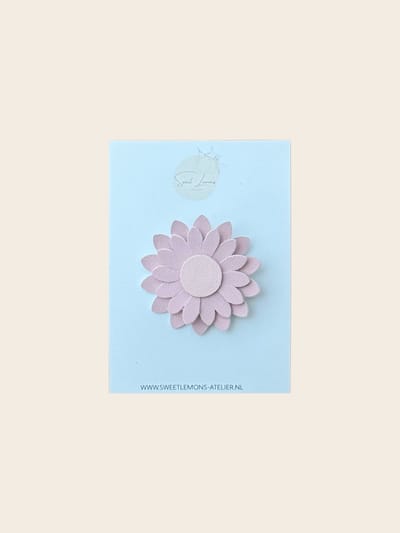 Dahlia Haarspeldje - Suède Roze - Alligator Haarspeldjes - Haaraccessoires voor Baby & Meisjes - Haarspeldjes voor Kinderen - Handgemaakte Haaraccessoires