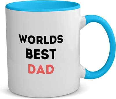 Akyol - worlds best dad koffiemok - theemok - blauw - Papa - de beste vader - vader cadeautjes - vaderdag - verjaardagscadeau - verjaardag - cadeau - geschenk - kado - gift - vader artikelen - 350 ML inhoud