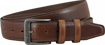 Landley Nette Premium Heren Riem - Breedte 4 cm - Brede Pantalon Riem - Hoogwaardig Volnerf Leer Broekriem - Bruin - Lengte totaal 115 cm / Riemmaat 95