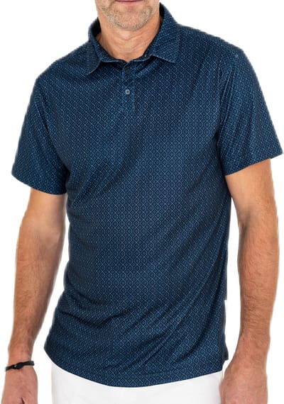 Func Factory mannen Polo Golfclub print donkerblauw maat S