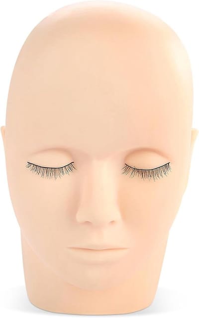 Allecto Plus - Zachte Siliconen Mannequin Hoofd voor Wimperverlenging Oefenen met Lash Training - Make-up Oefenhoofd met Wimpers - Training Mannequin Hoofd voor Oefentraining