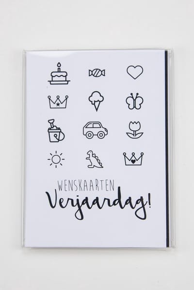 Set van 12 verjaardagskaarten