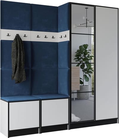 Halmeubel met Zitbank en Schoenenkast 211x205x39 cm - Moderne Garderobekast met Kapstok, Haken en Opbergruimte - Artisan Eiken