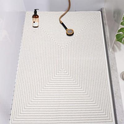 Antislip Douchematt, Zachte PVC Douchematt met Afvoergaten en Zuignappen, Sneldrogend en Comfortabel, 60 x 90 cm, Ideaal voor Badkamer en Douchegebruik