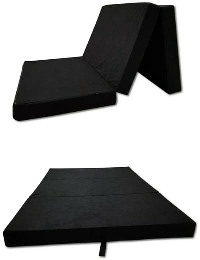 Opvouwbaar Logeermatras 80 x 200 x 10 cm – Schuim Matras met Afneembare Hoes, Compact en Draagbaar, Perfect voor Gasten, Camping en Thuisgebruik, zwart