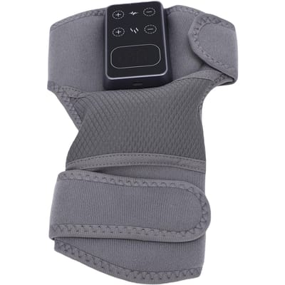 Draadloze Knie Massager met Warmte Verstelbare Slimme Verwarmde Knieband met 5 Temperatuurinstellingen 3 Vibratiemodi voor Elleboog Grijs